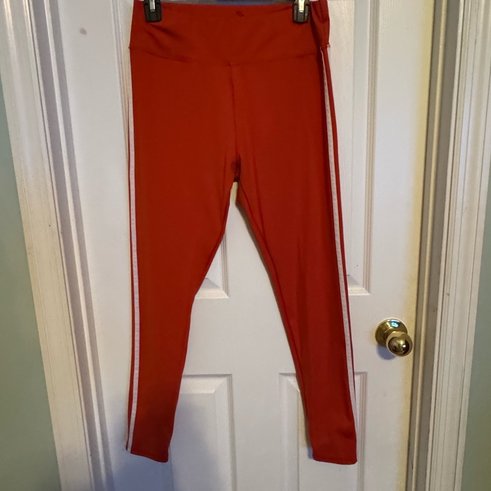 Red Slim Fit Leggings with Elastic Waistband